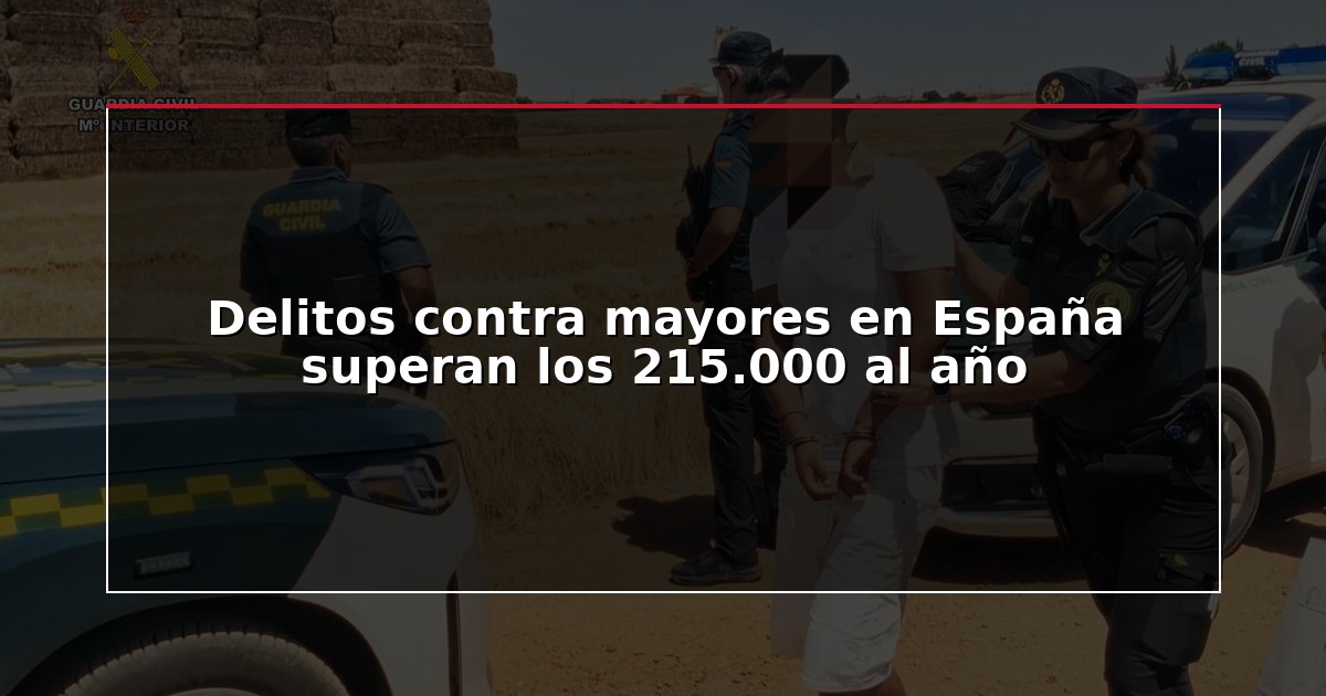 Delitos contra mayores en España superan los 215.000 al año