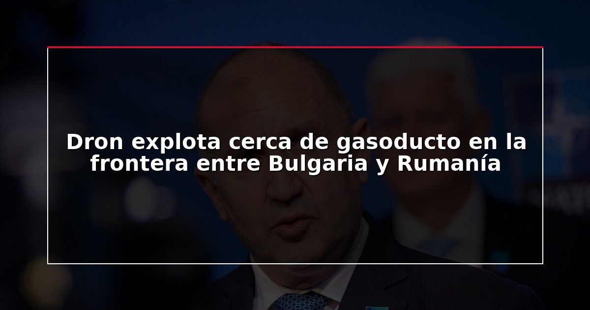 Dron explota cerca de gasoducto en la frontera entre Bulgaria y Rumanía