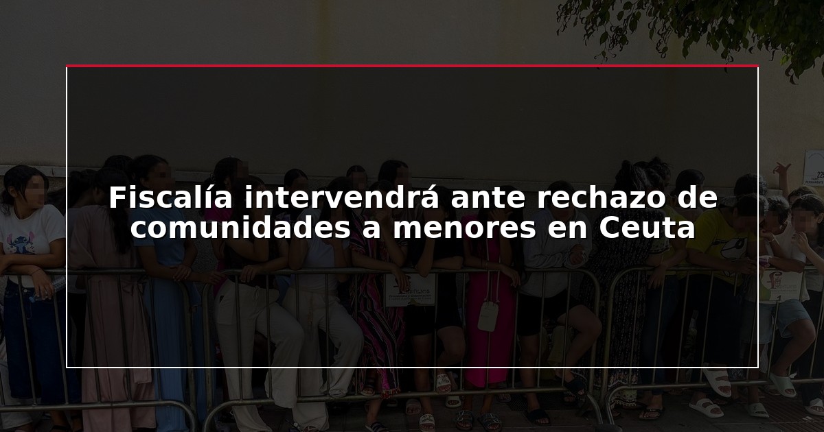 Fiscalía intervendrá ante rechazo de comunidades a menores en Ceuta