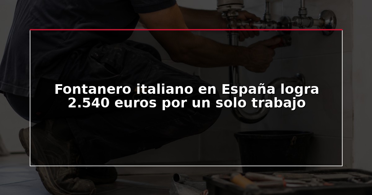 Fontanero italiano en España logra 2.540 euros por un solo trabajo