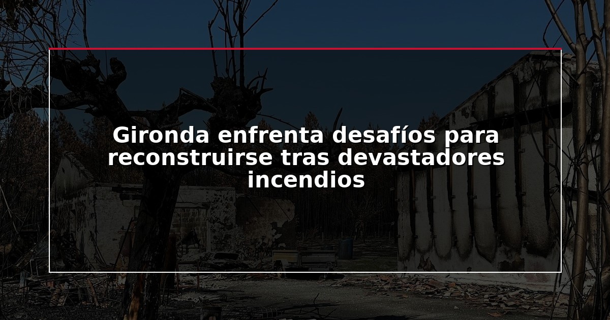 Gironda enfrenta desafíos para reconstruirse tras devastadores incendios