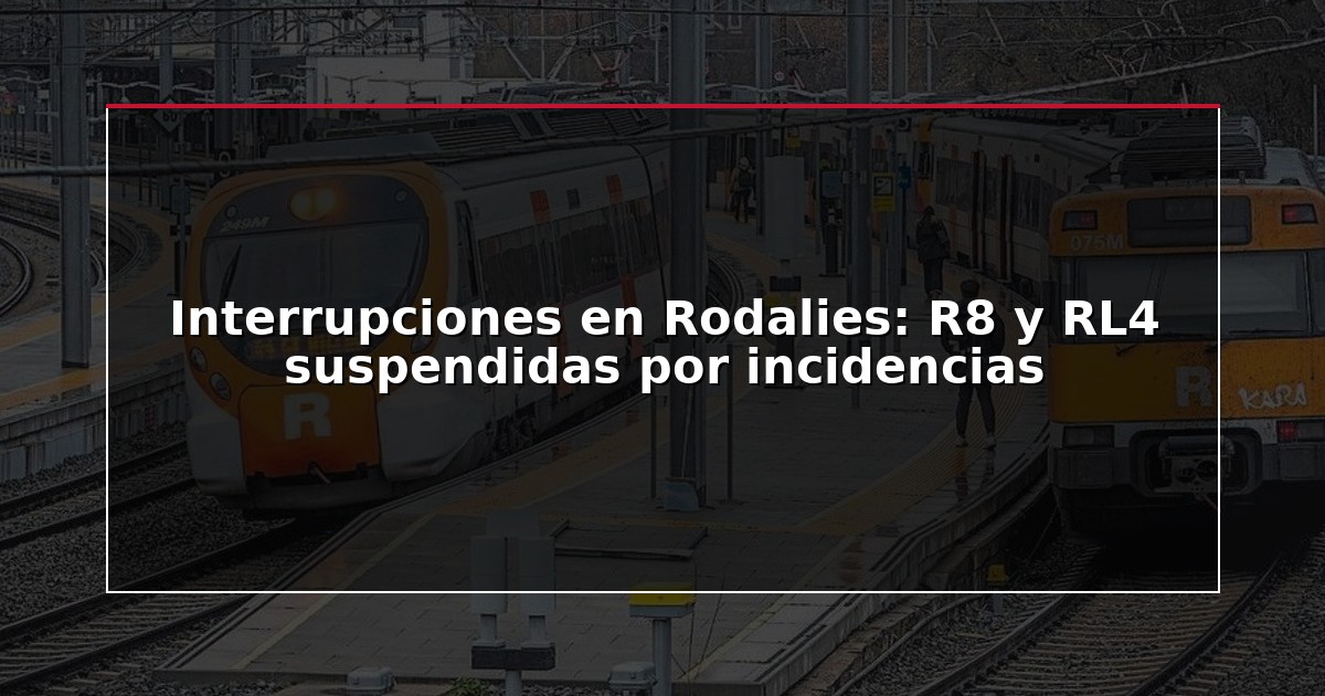 Interrupciones en Rodalies: R8 y RL4 suspendidas por incidencias