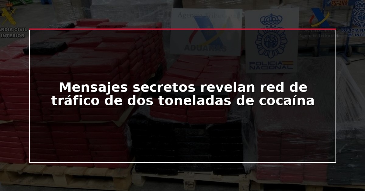Mensajes secretos revelan red de tráfico de dos toneladas de cocaína
