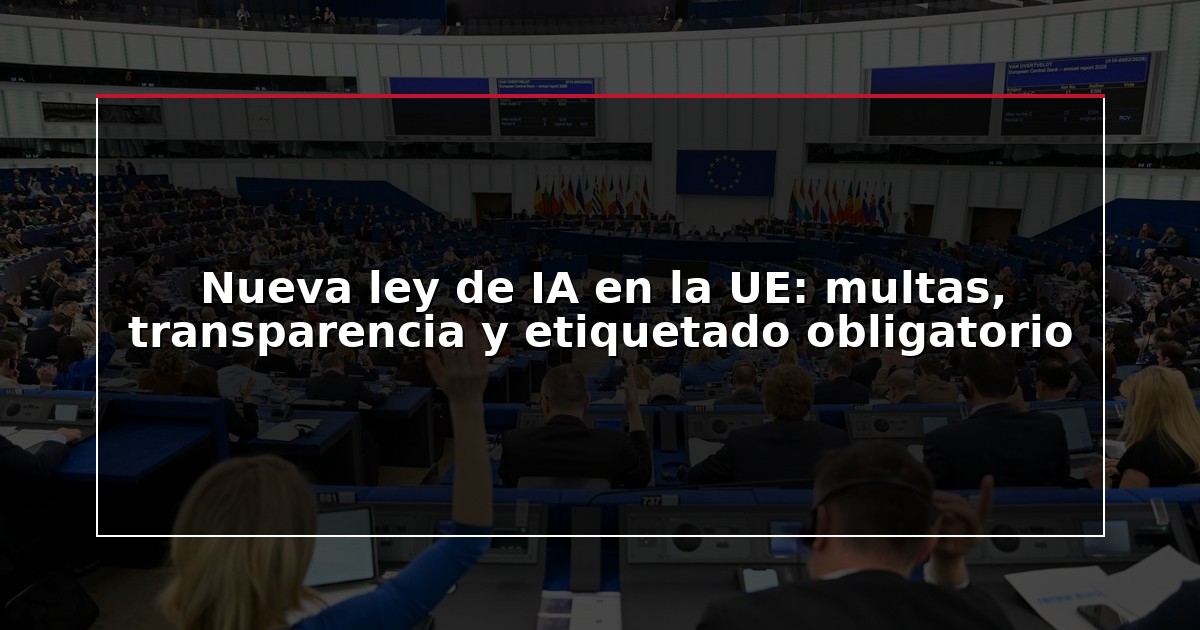 Nueva ley de IA en la UE: multas, transparencia y etiquetado obligatorio