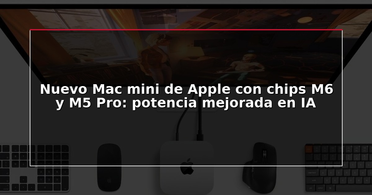 Nuevo Mac mini de Apple con chips M6 y M5 Pro: potencia mejorada en IA