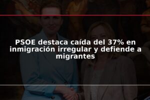 PSOE destaca caída del 37% en inmigración irregular y defiende a migrantes
