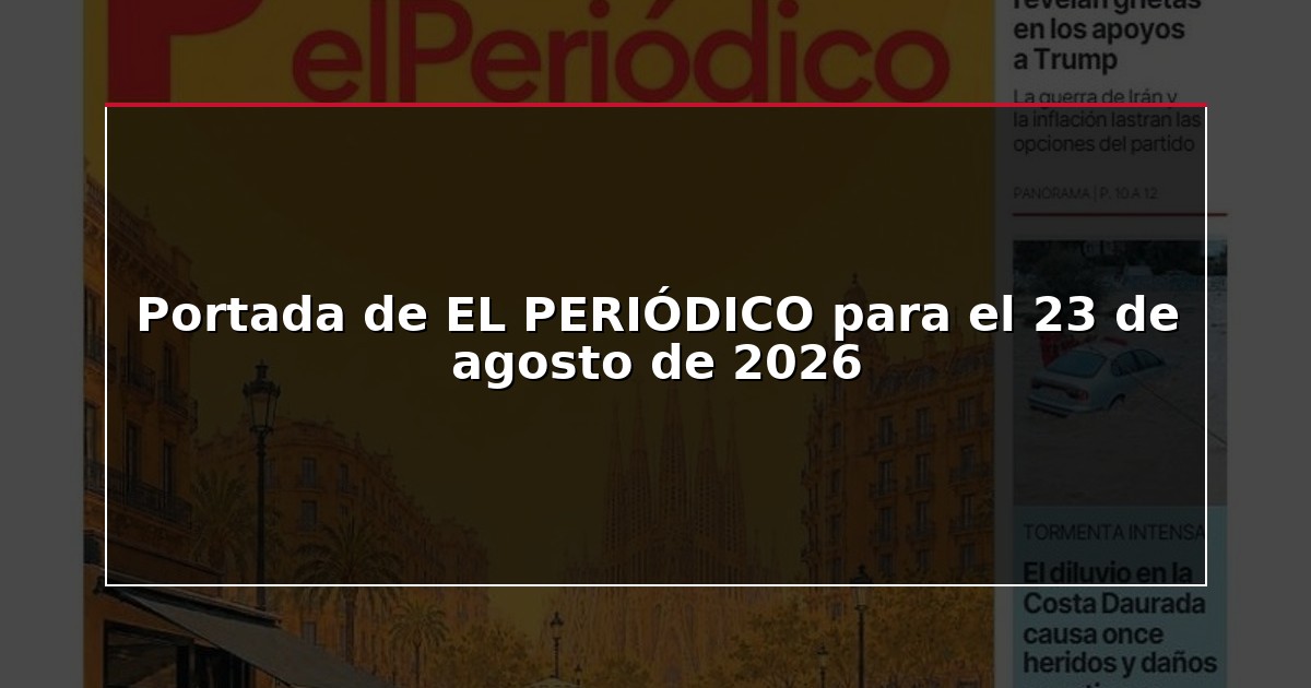 Portada de EL PERIÓDICO para el 23 de agosto de 2026