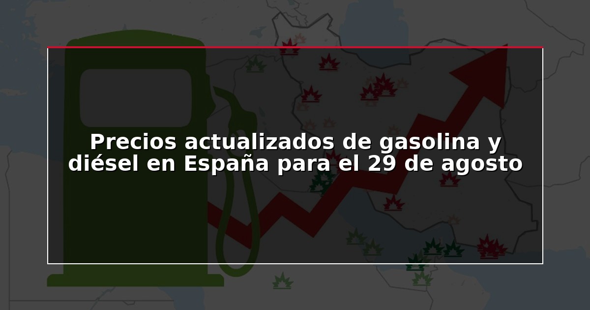 Precios actualizados de gasolina y diésel en España para el 29 de agosto
