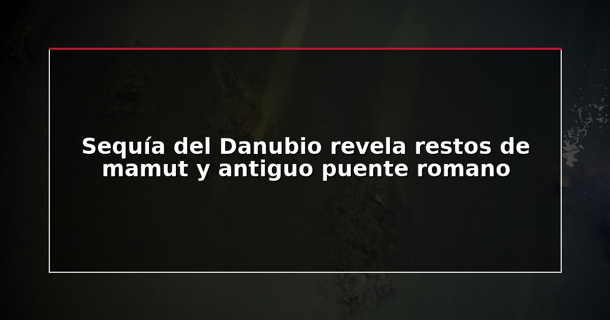 Sequía del Danubio revela restos de mamut y antiguo puente romano