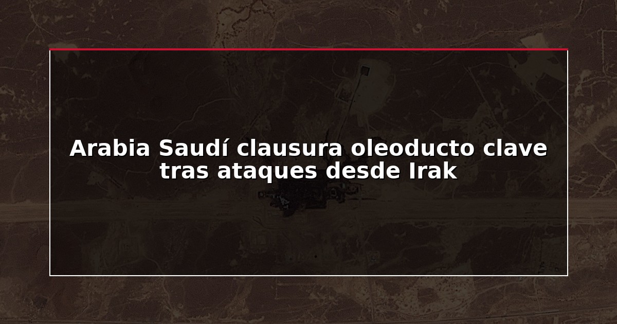 Arabia Saudí clausura oleoducto clave tras ataques desde Irak