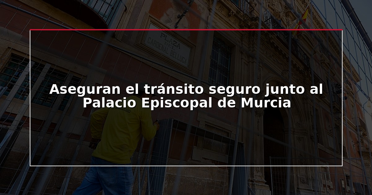 Aseguran el tránsito seguro junto al Palacio Episcopal de Murcia
