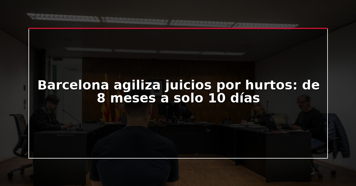 Barcelona agiliza juicios por hurtos: de 8 meses a solo 10 días