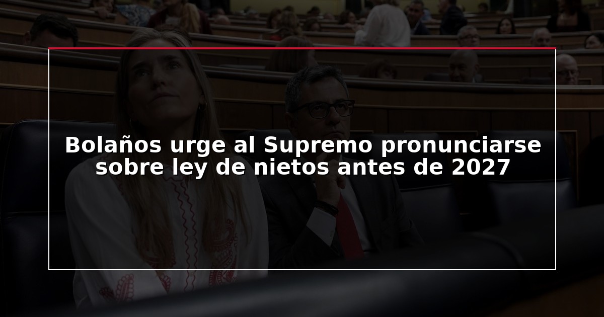 Bolaños urge al Supremo pronunciarse sobre ley de nietos antes de 2027