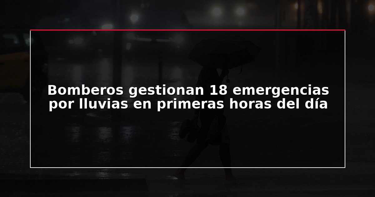 Bomberos gestionan 18 emergencias por lluvias en primeras horas del día
