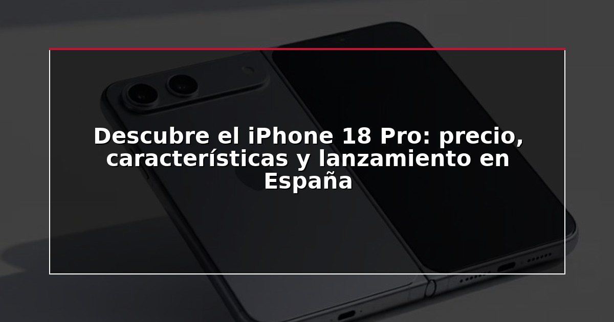 Descubre el iPhone 18 Pro: precio, características y lanzamiento en España