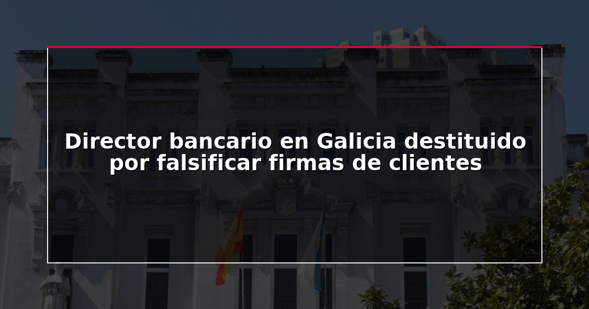 Director bancario en Galicia destituido por falsificar firmas de clientes