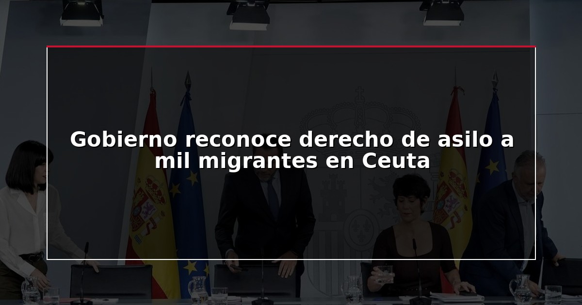 Gobierno reconoce derecho de asilo a mil migrantes en Ceuta