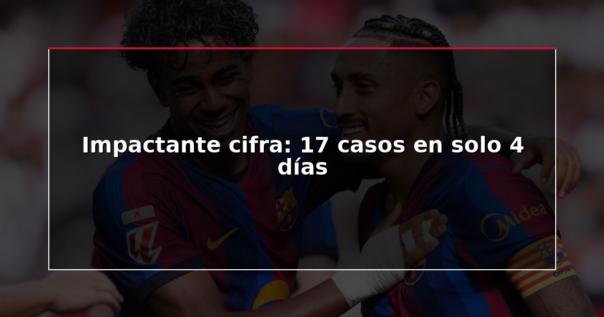Impactante cifra: 17 casos en solo 4 días