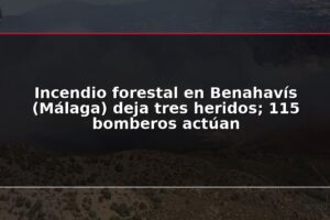 Incendio forestal en Benahavís (Málaga) deja tres heridos; 115 bomberos actúan