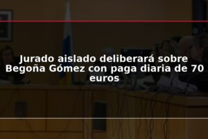 Jurado aislado deliberará sobre Begoña Gómez con paga diaria de 70 euros