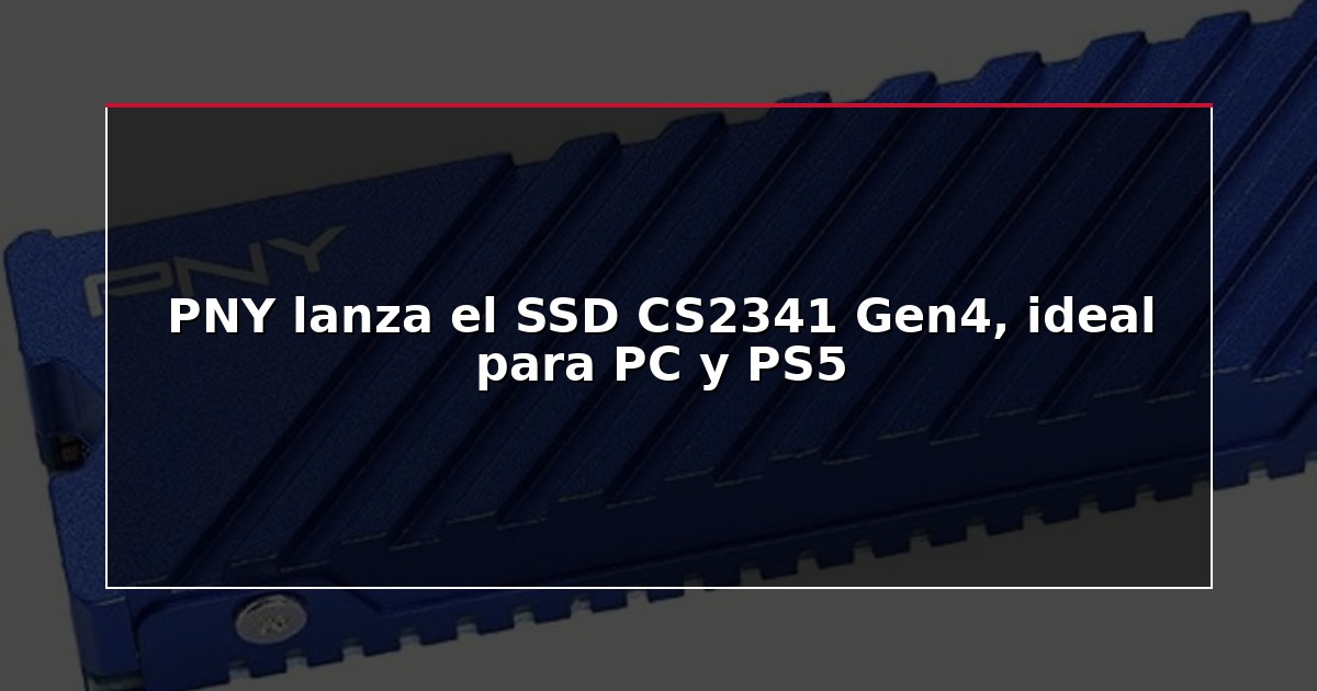 PNY lanza el SSD CS2341 Gen4, ideal para PC y PS5