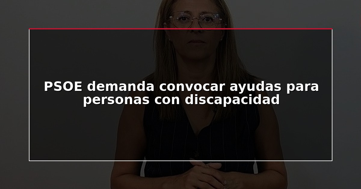 PSOE demanda convocar ayudas para personas con discapacidad