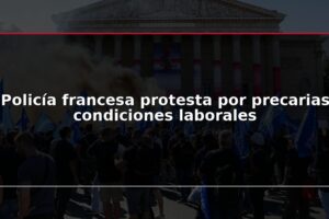 Policía francesa protesta por precarias condiciones laborales