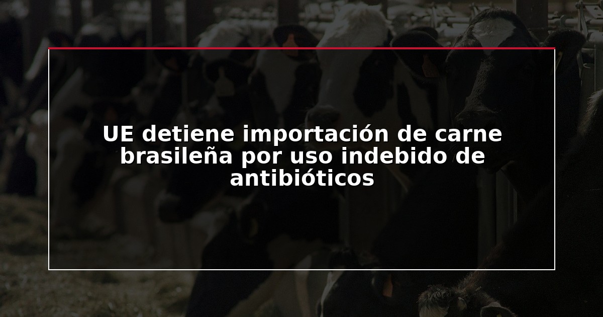 UE detiene importación de carne brasileña por uso indebido de antibióticos
