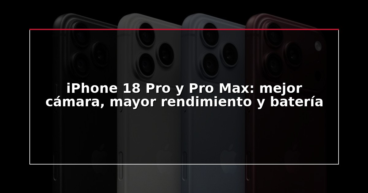 iPhone 18 Pro y Pro Max: mejor cámara, mayor rendimiento y batería