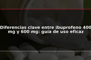 Diferencias clave entre ibuprofeno 400 mg y 600 mg: guía de uso eficaz