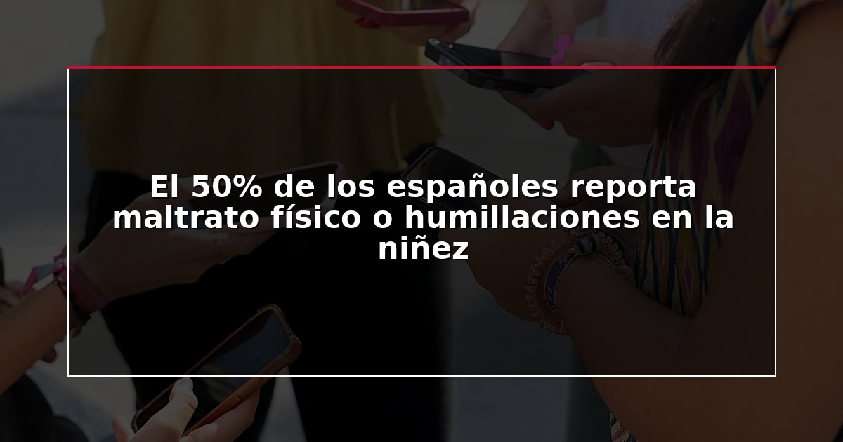 El 50% de los españoles reporta maltrato físico o humillaciones en la niñez