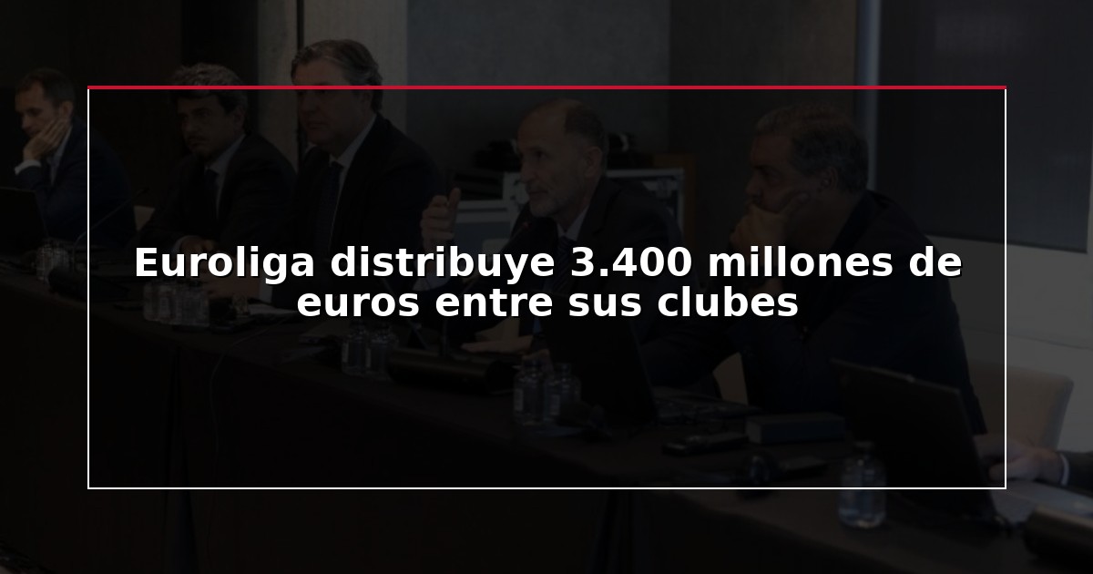 Euroliga distribuye 3.400 millones de euros entre sus clubes