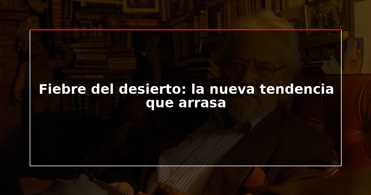 Fiebre del desierto: la nueva tendencia que arrasa