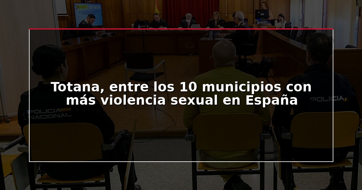 Totana, entre los 10 municipios con más violencia sexual en España